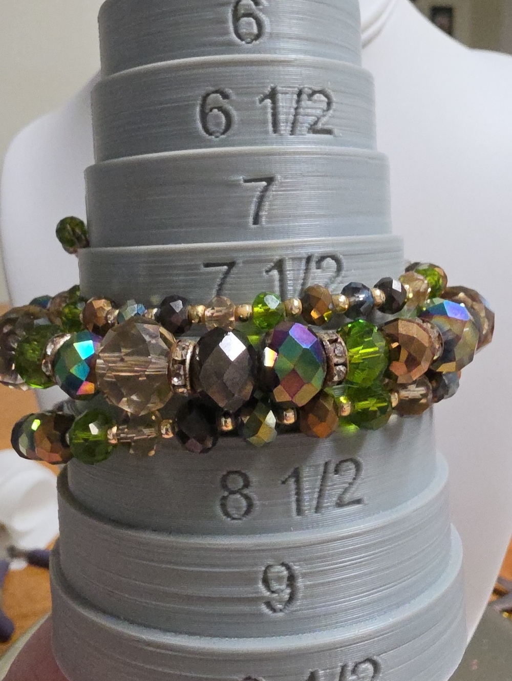 Multi-Color Faceted Glass Beaded Wrap Bracelet Or Choker